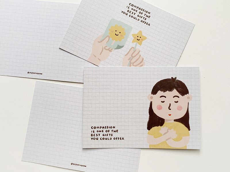 Compassion postcards 4 Compassion Greeting Card by Peekmybook