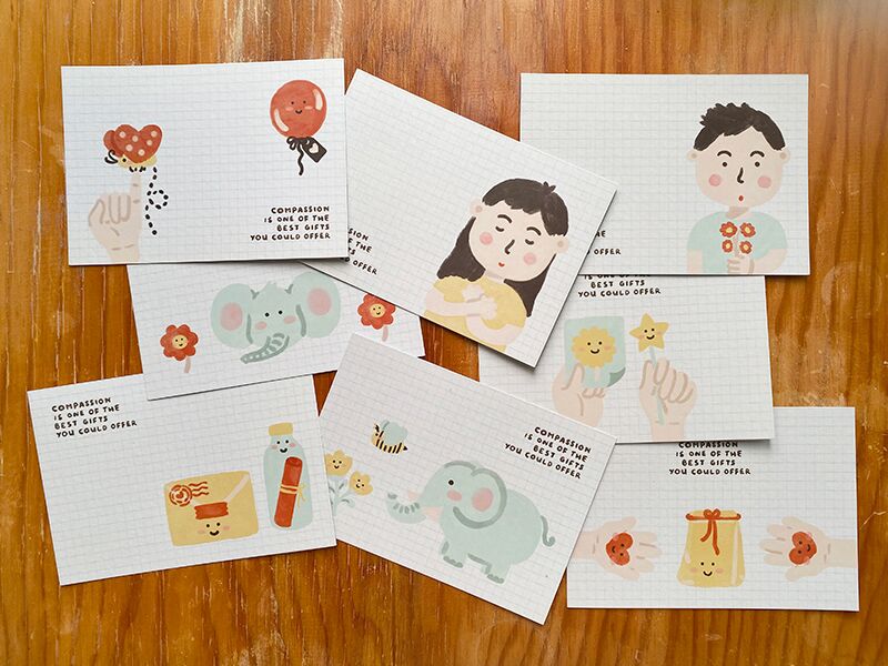 Compassion postcards 8 Compassion Greeting Card by Peekmybook