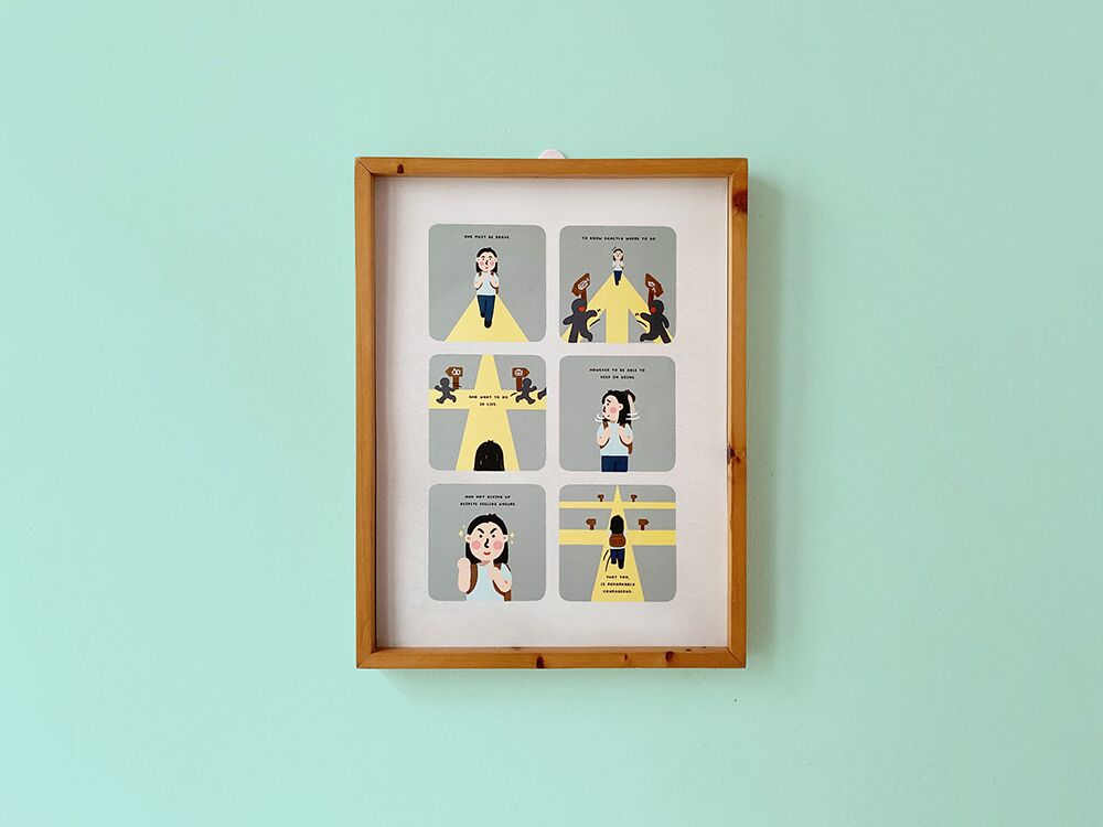 Comicil-232-1 Jan 2022 Brave and Courageous art print by Peekmybook