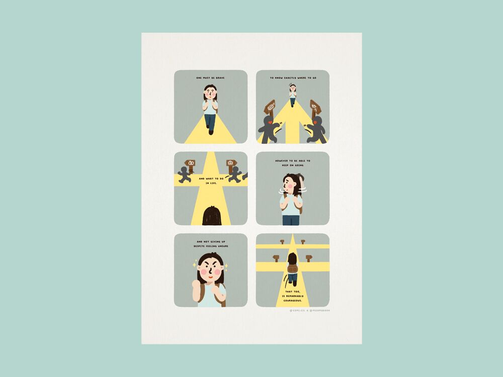 Comicil 232 2 Brave and Courageous art print by Peekmybook