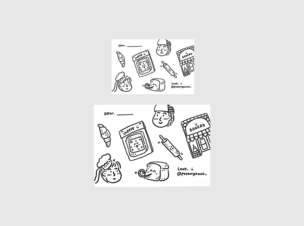 Custom Japanese Bakery Greeting Cards by Peekmybook