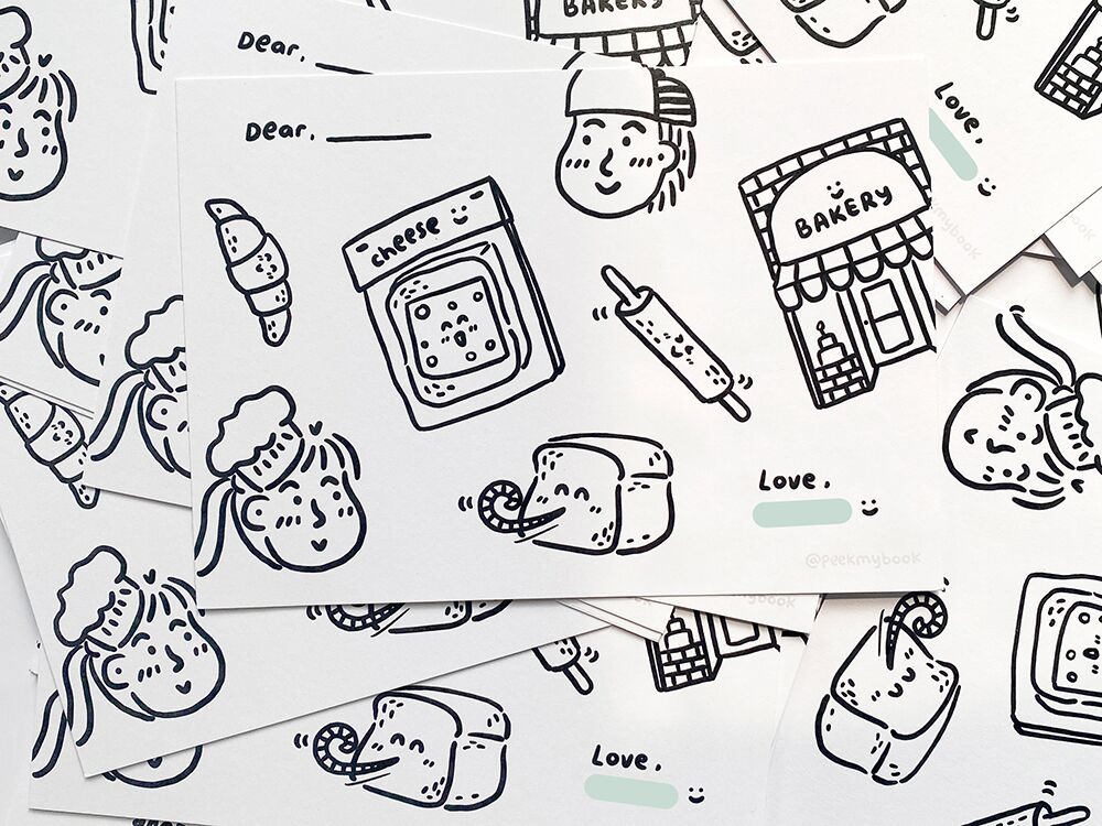 Japanese-bakery-card-5 Custom Japanese Bakery Greeting Cards by Peekmybook