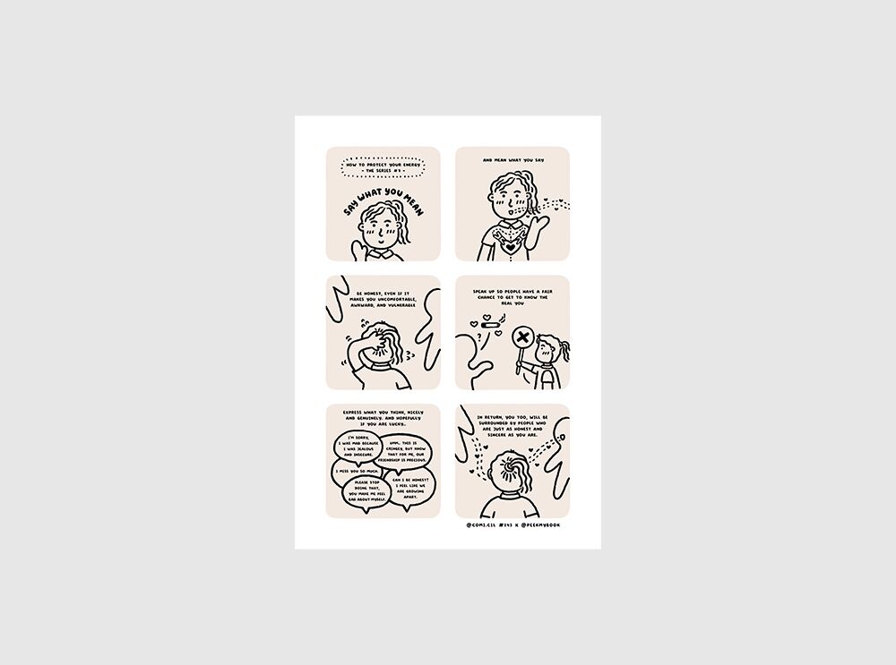 Say-What-You-Mean Say What You Mean comic art print by Peekmybook
