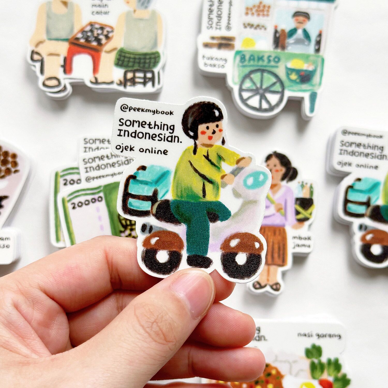 Something-Indonesian-Sticker-5 Close-up of Indonesian-themed stickers