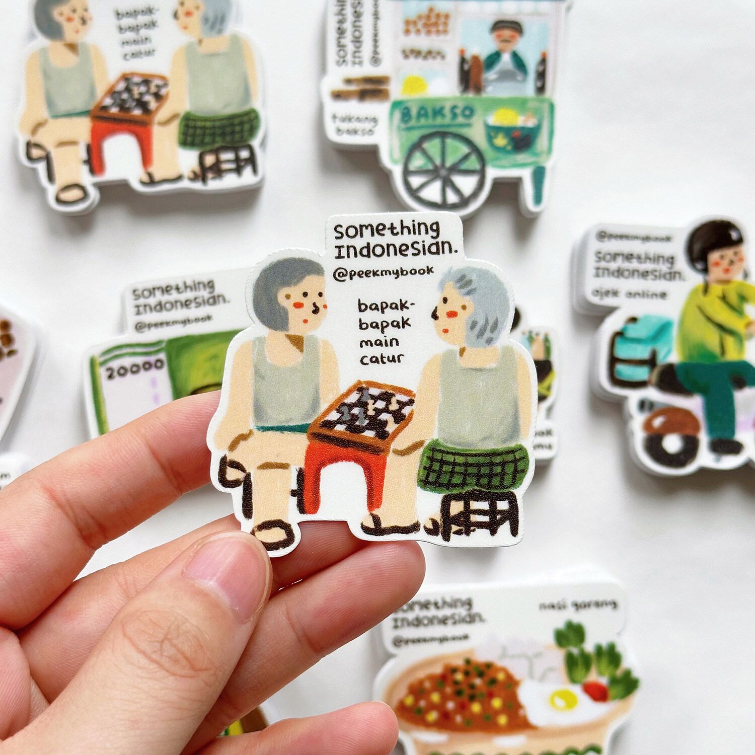 Something-Indonesian-Sticker-6 Close-up of Indonesian-themed stickers