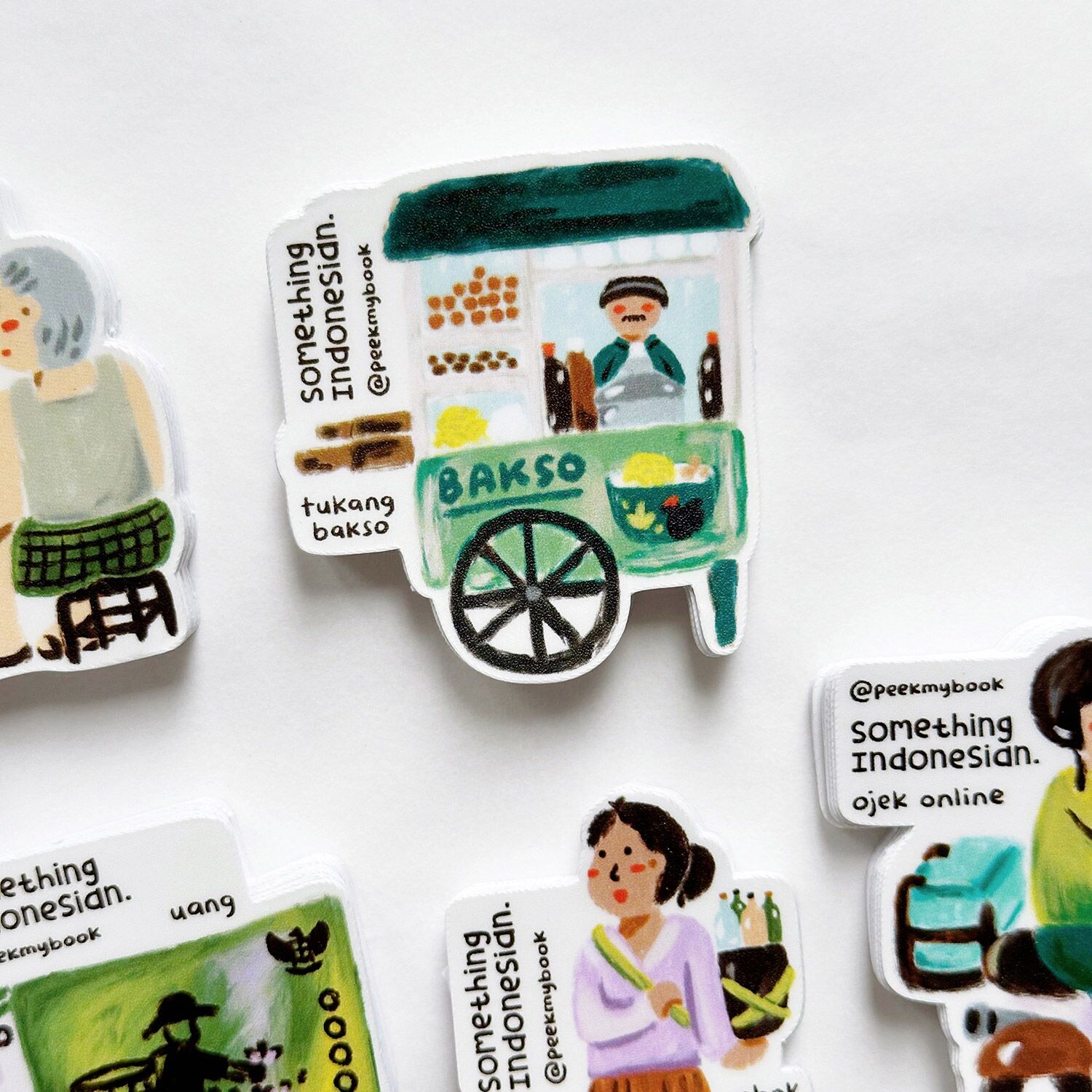 Something-Indonesian-Sticker-7 Close-up of Indonesian-themed stickers