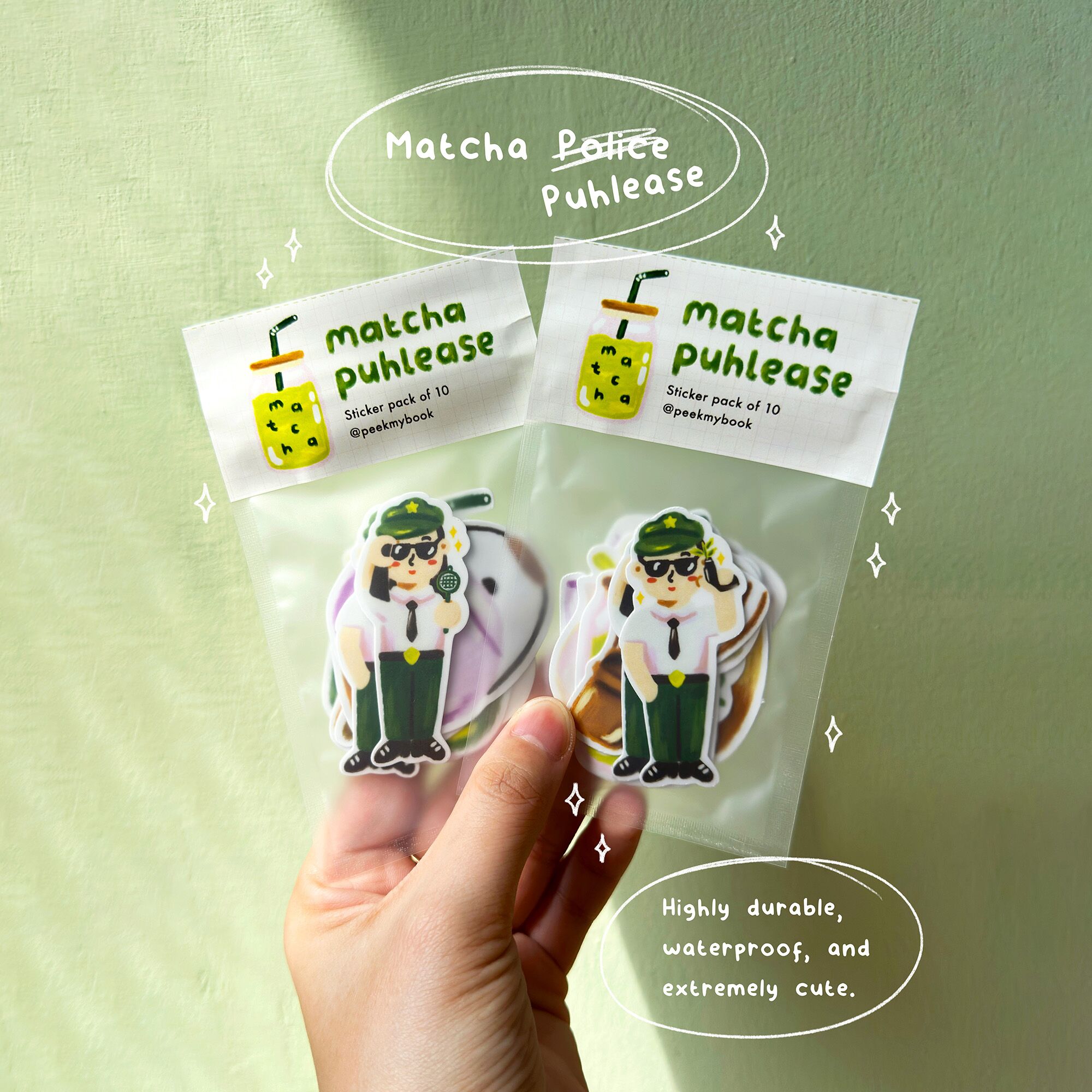 Matcha-Puhlease-Sticker-Set-1b Matcha Puhlease sticker by Peekmybook