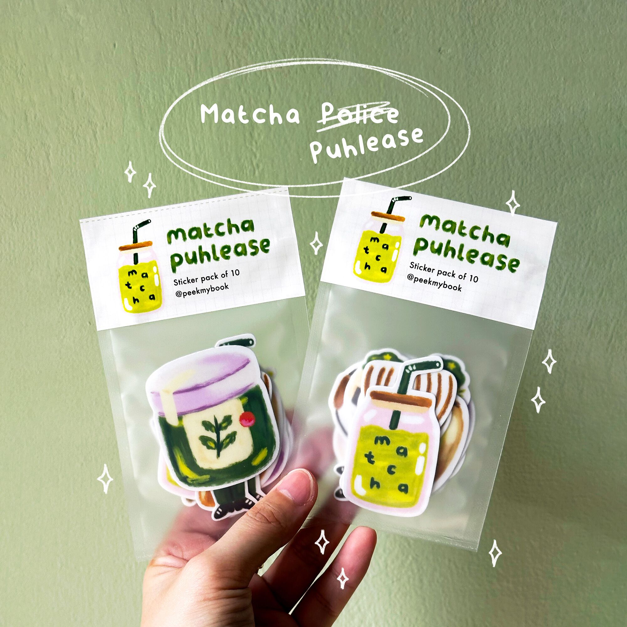 Matcha-Puhlease-Sticker-Set-2b Matcha Puhlease sticker by Peekmybook