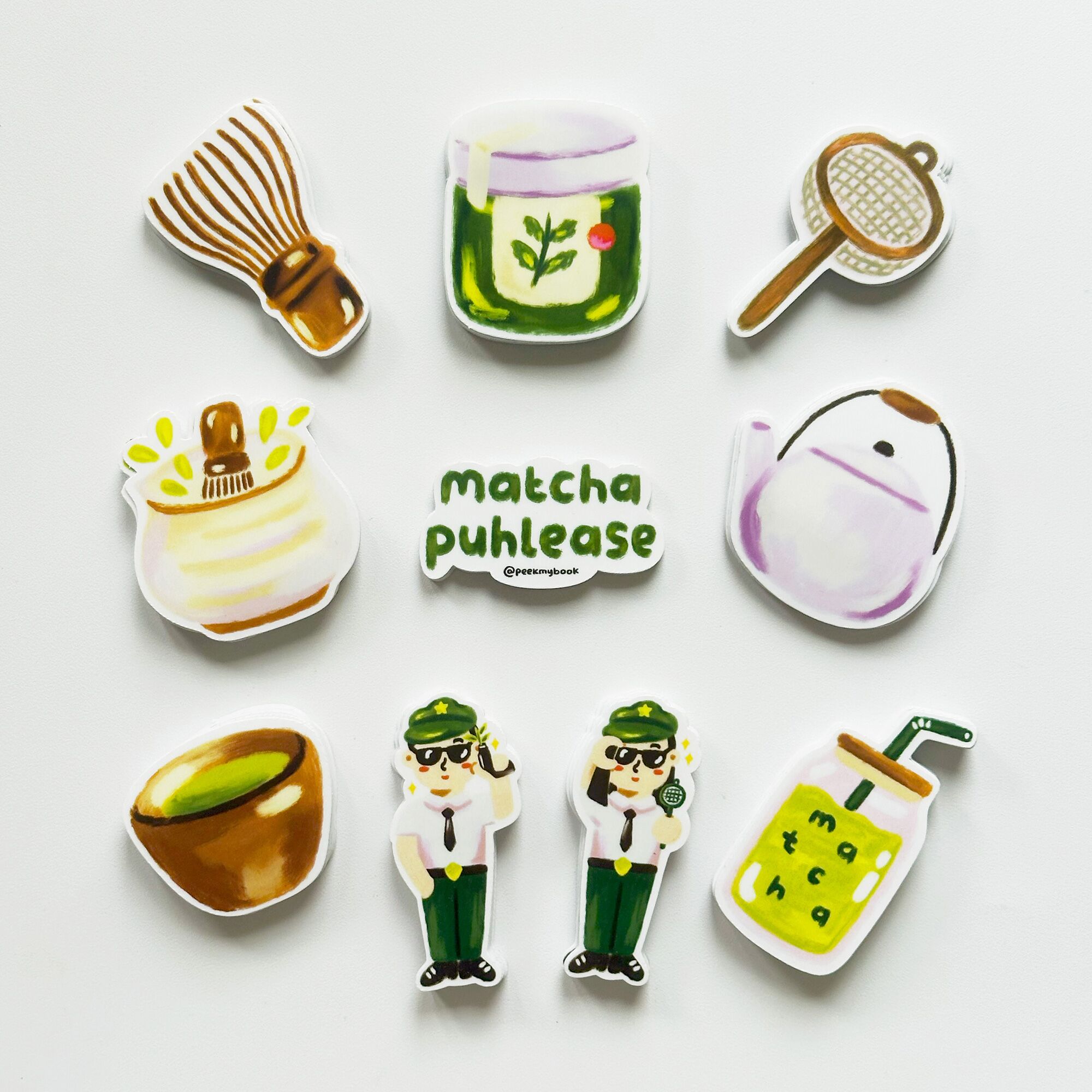 Matcha-Puhlease-Sticker-Set-3 Matcha Puhlease sticker by Peekmybook
