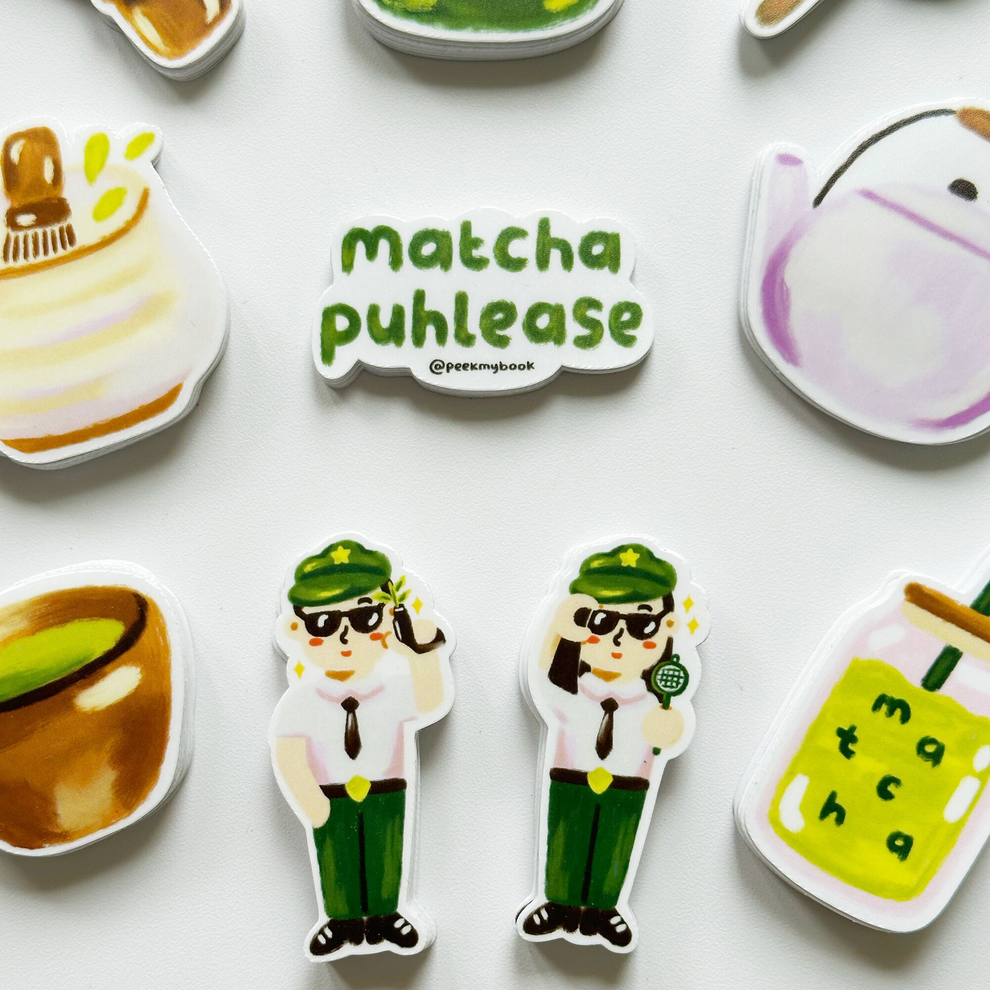 Matcha-Puhlease-Sticker-Set-6 Matcha Puhlease sticker by Peekmybook