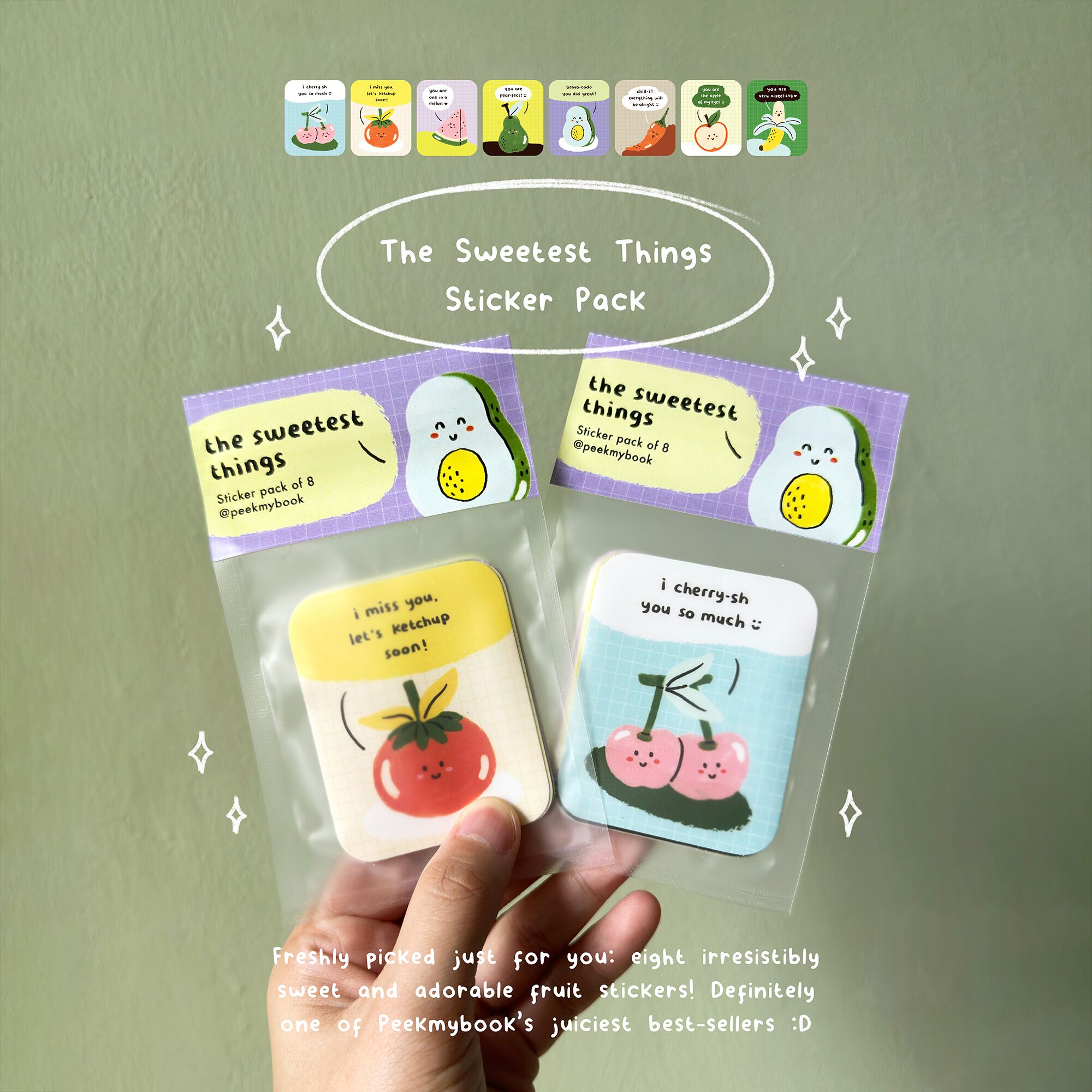 T1-The-Sweetest-Things-Fruit-Stickers The Sweetest Things sticker set by Peekmybook