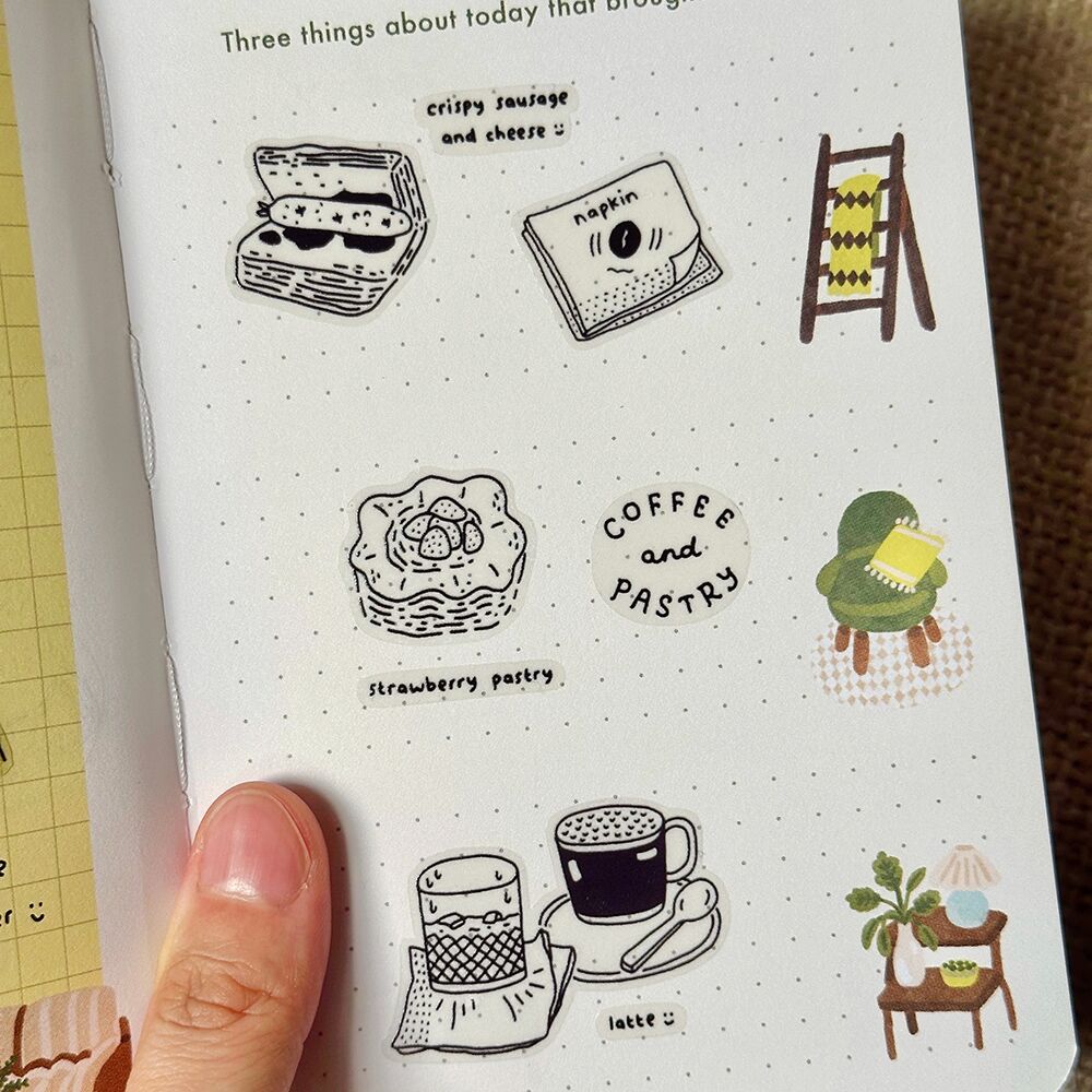 Coffee-and-Pastry-Sticker-Transparent-4 Coffee & Pastry transparent sticker sheet – vinyl stickers by Peekmybook