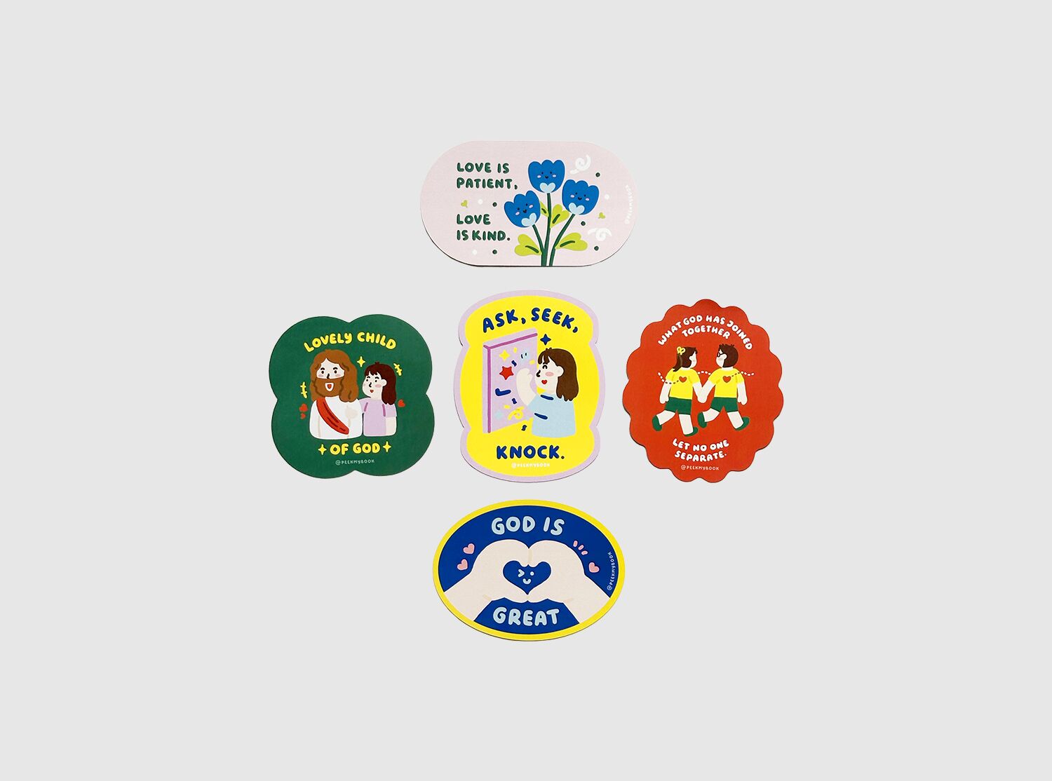 Grace & Goodness Christian Bookmark Card set by Peekmybook