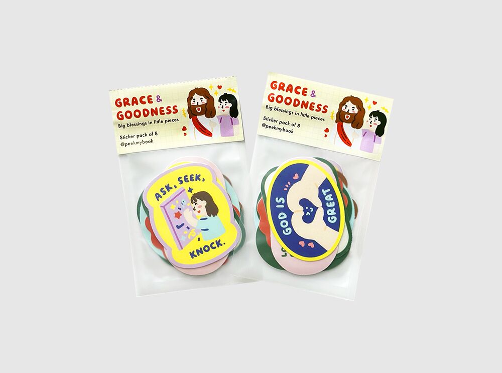Grace & Goodness Christian faith sticker set by Peekmybook