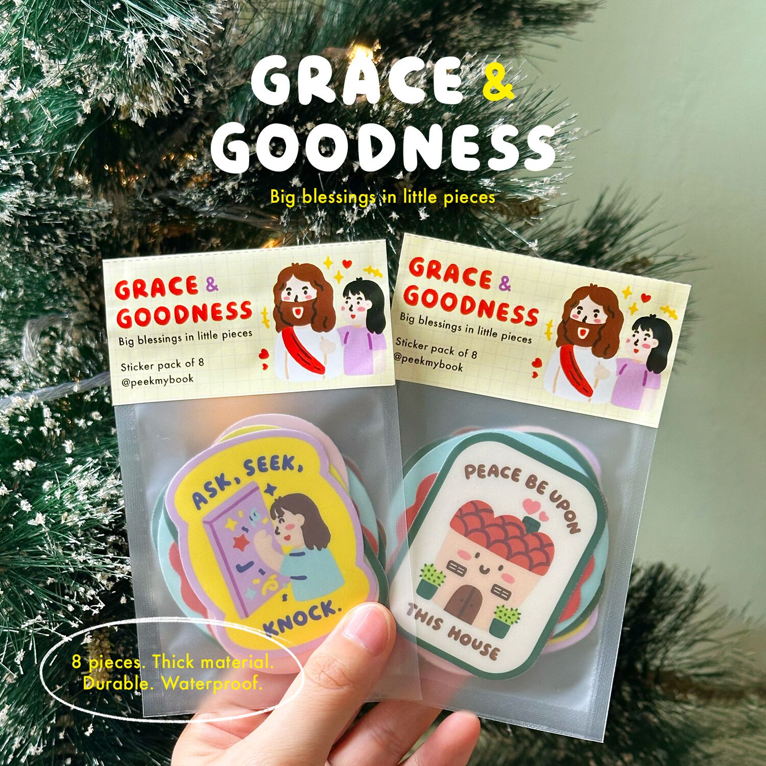 T1-Grace-&-Goodness-Christian-Sticker Grace & Goodness Christian faith sticker set by Peekmybook
