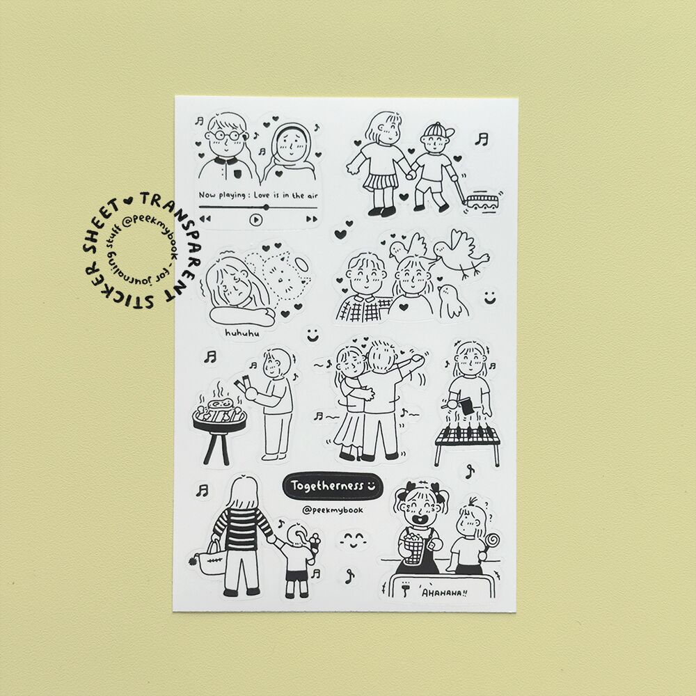 Togetherness-Transparent-Sticker-1 Togetherness Transparent Sticker sheet — clear vinyl sticker by Peekmybook