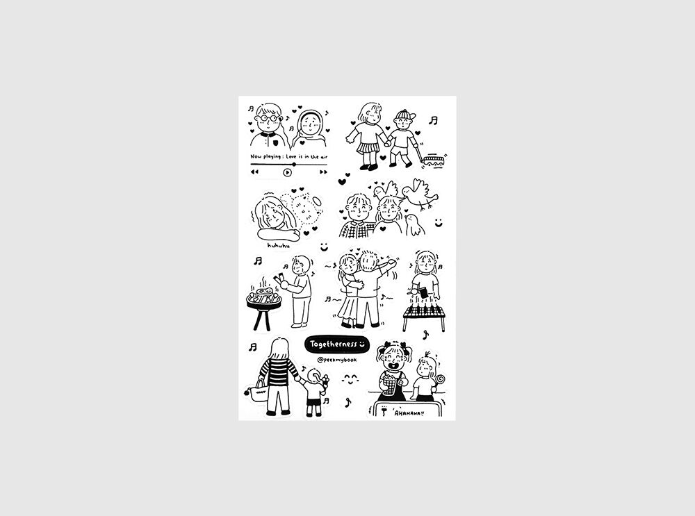 Flowers Transparent Sticker Sheet by Peekmybook – floral vinyl stickers on white background