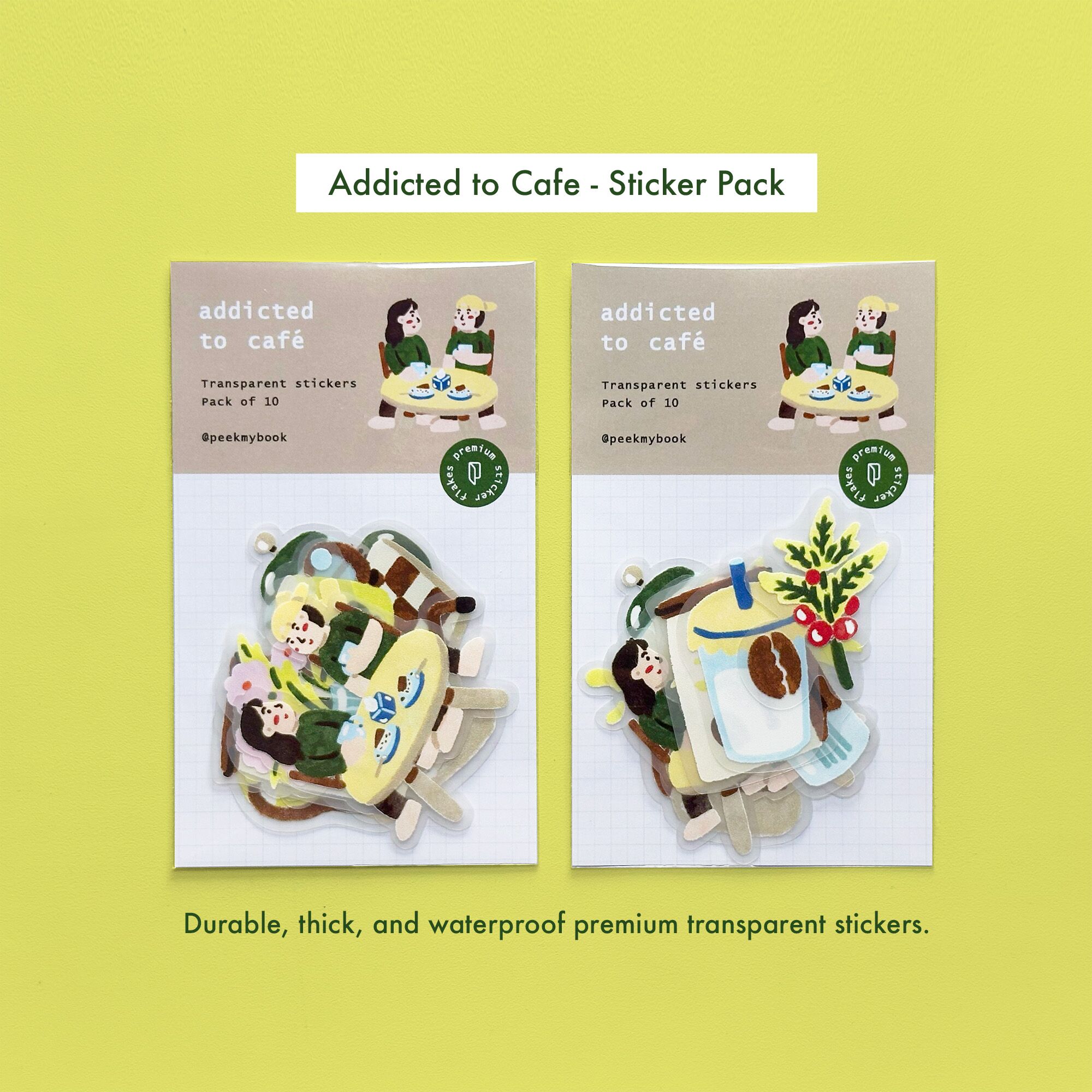 Addicted-to-Cafe-Sticker-Pack-1 Aesthetic coffee and matcha journaling stickers Peekmybook