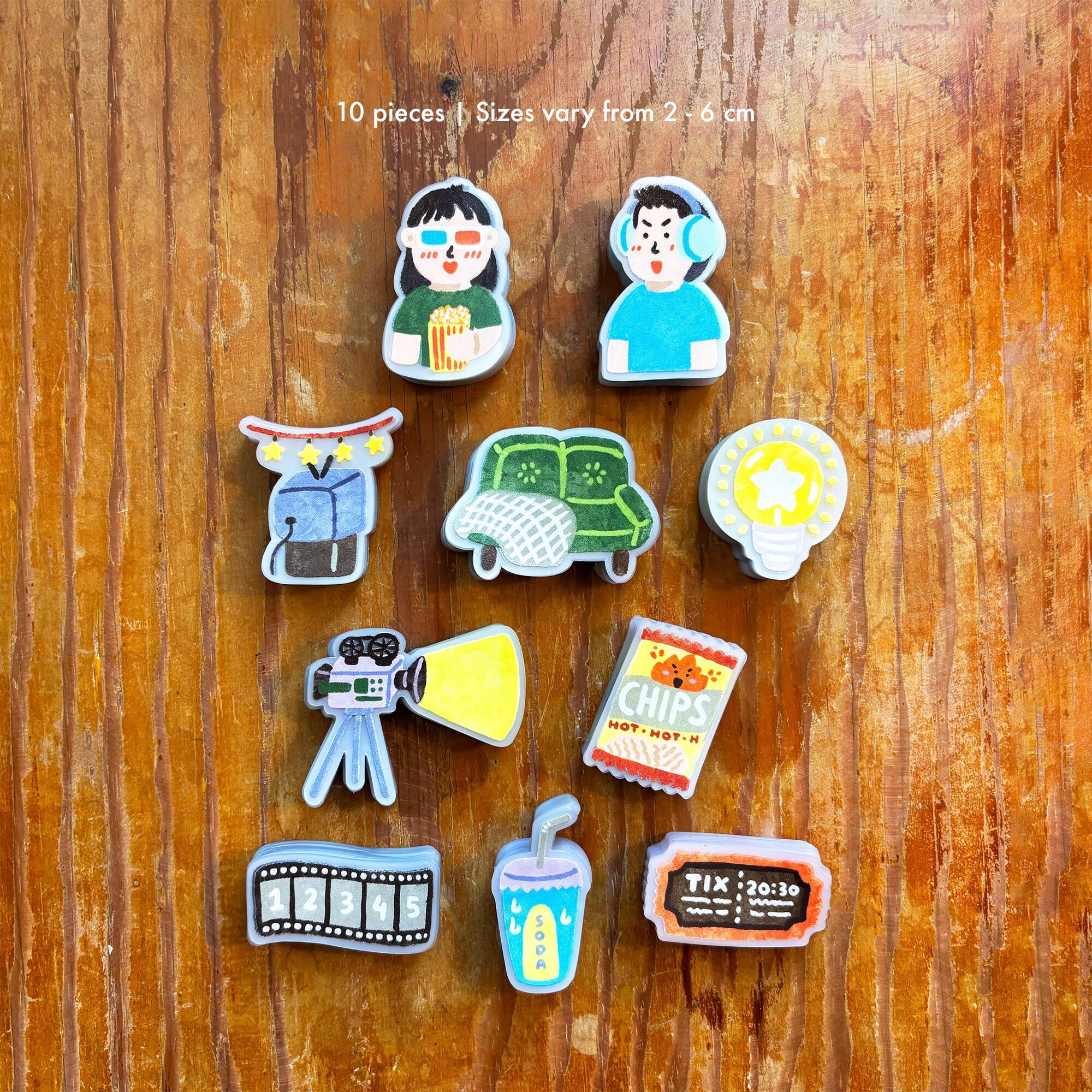 Addicted-to-Movies-Sticker-Pack-2 Cute movie theme decorative stickers Peekmybook