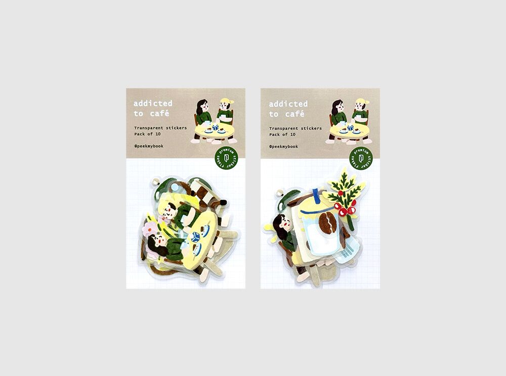 Aesthetic coffee and matcha journaling stickers Peekmybook
