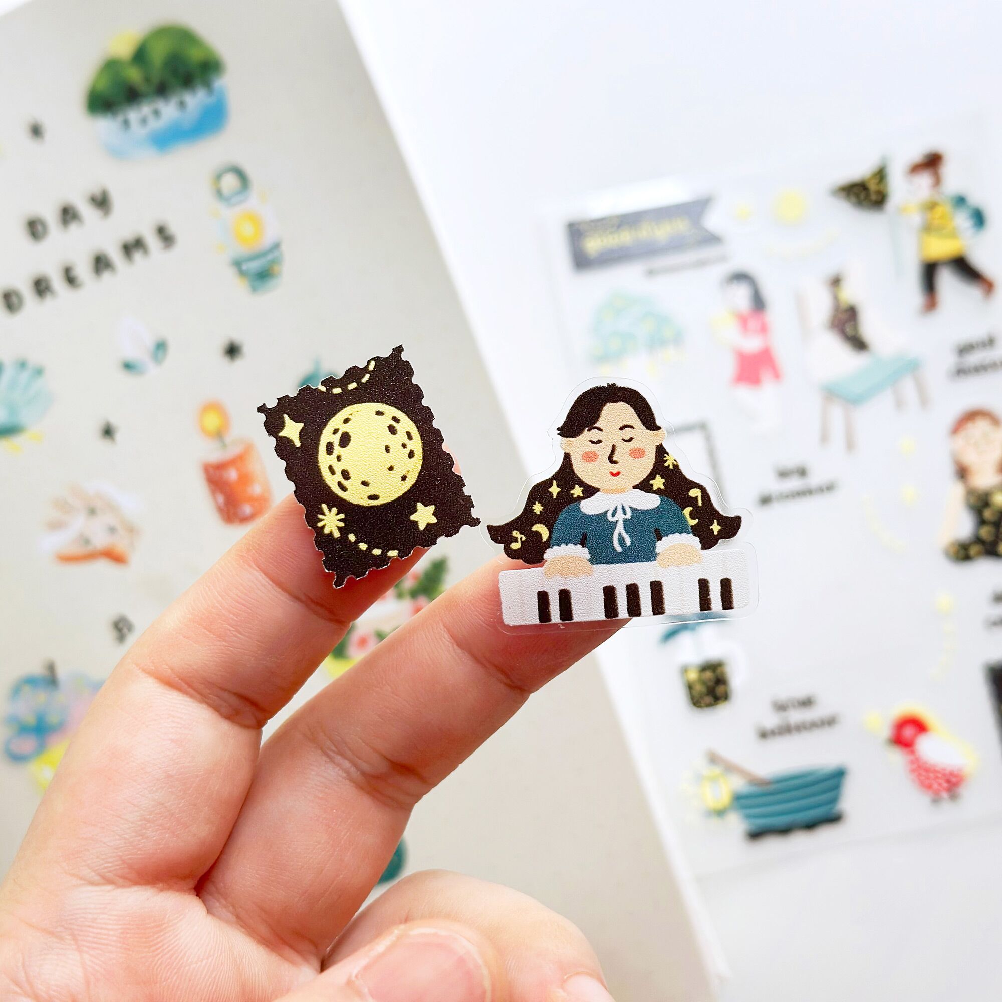 Good-Night-Transparent-Sticker-5 Cozy night theme waterproof clear stickers