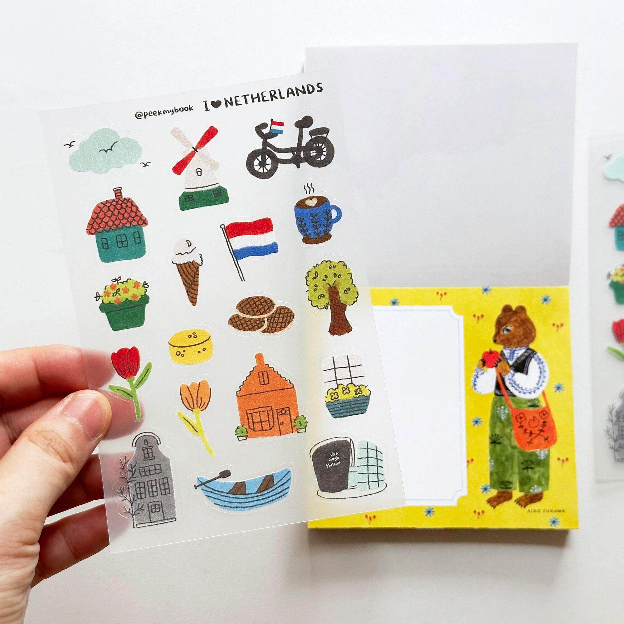 I-Love-Netherlands-Transparent-Sticker-2 Whimsical Netherlands travel themed transparent sticker