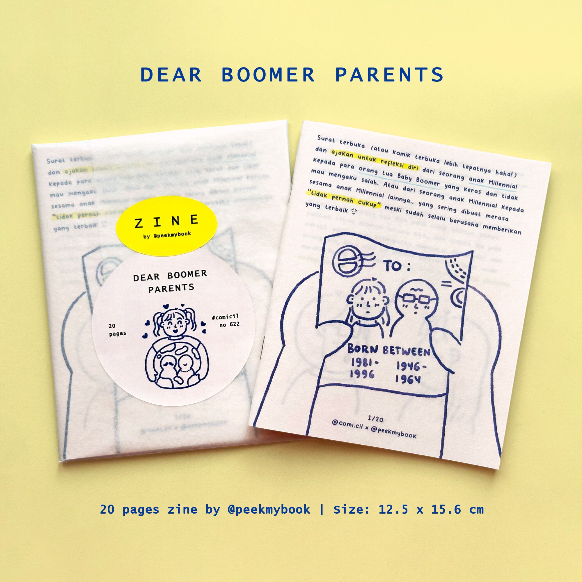 Dear-Boomer-Parents-Zine-1 Peekmybook Dear Boomer Parents illustrated zine booklet